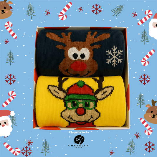 2'li Geyik Noel Christmas Yılbaşı Çorap