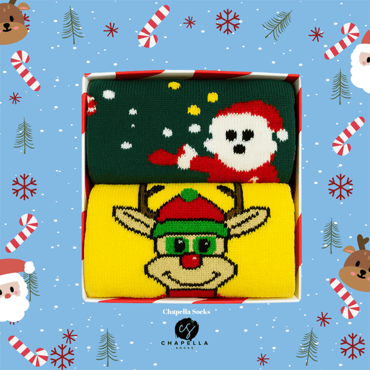 2'li Geyik ve Kurabiye Noel Christmas Yılbaşı Çorap