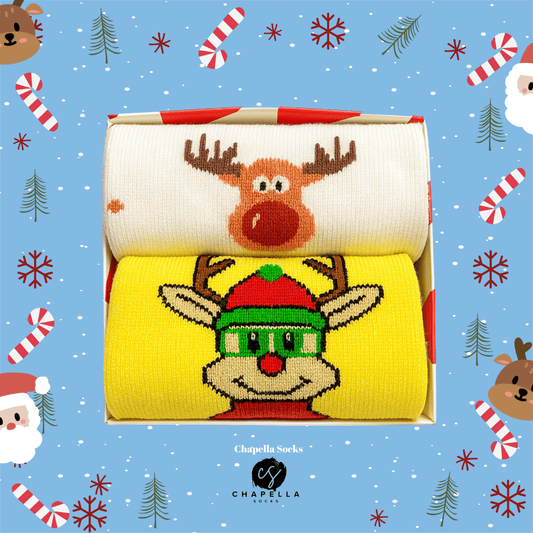 2'li Geyik Noel Christmas Yılbaşı Çorap