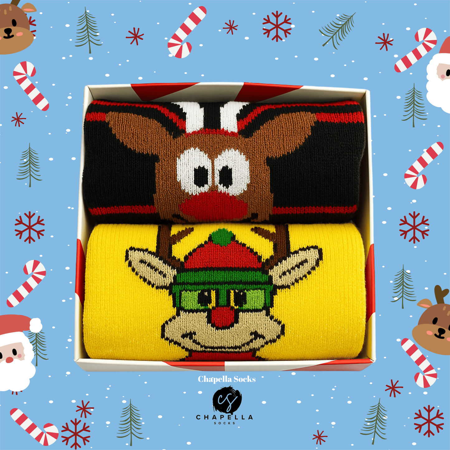 2'li Geyik Noel Christmas Yılbaşı Çorap