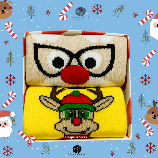 2'li Noel Baba Ve Geyik Noel Christmas Yılbaşı Çorap