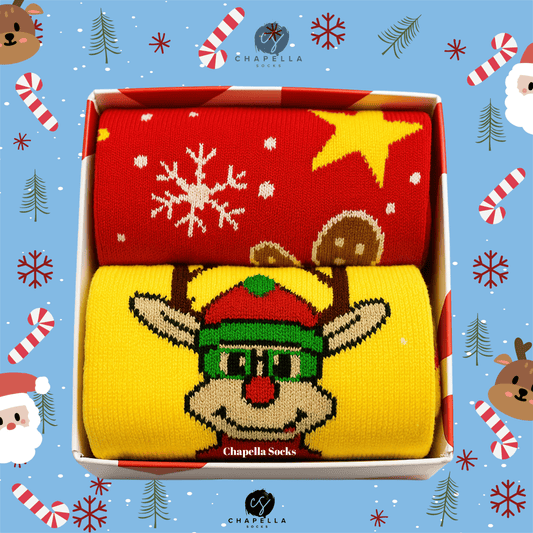 2'li Geyik Ve Karışık Kurabiye Noel Christmas Yılbaşı Çorap