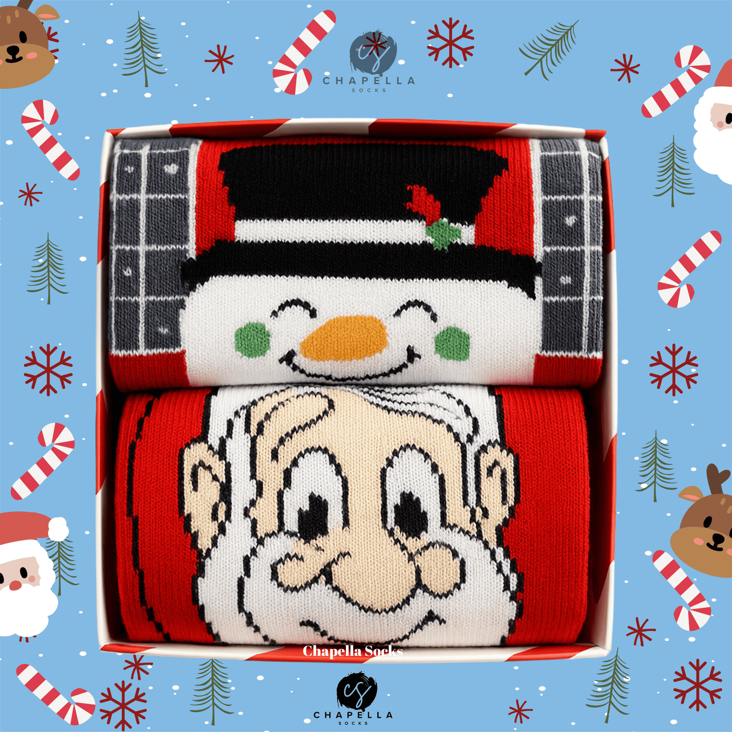 2'li Noel Baba Ve Kardan Adam Noel Christmas Yılbaşı Çorap