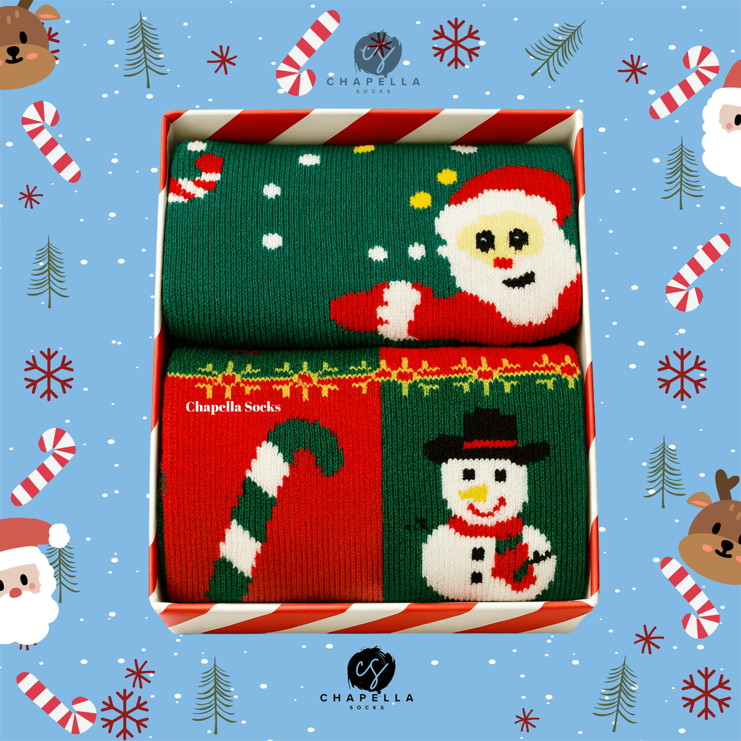 2'li Kurabiye Ve Karışık Noel Christmas Yılbaşı Çorap