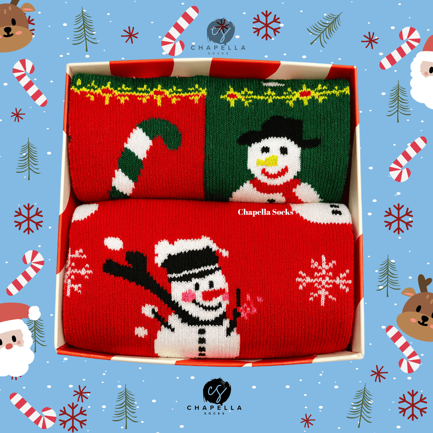 2'li Karışık Ve Kardan Adam Noel Christmas Yılbaşı Çorap