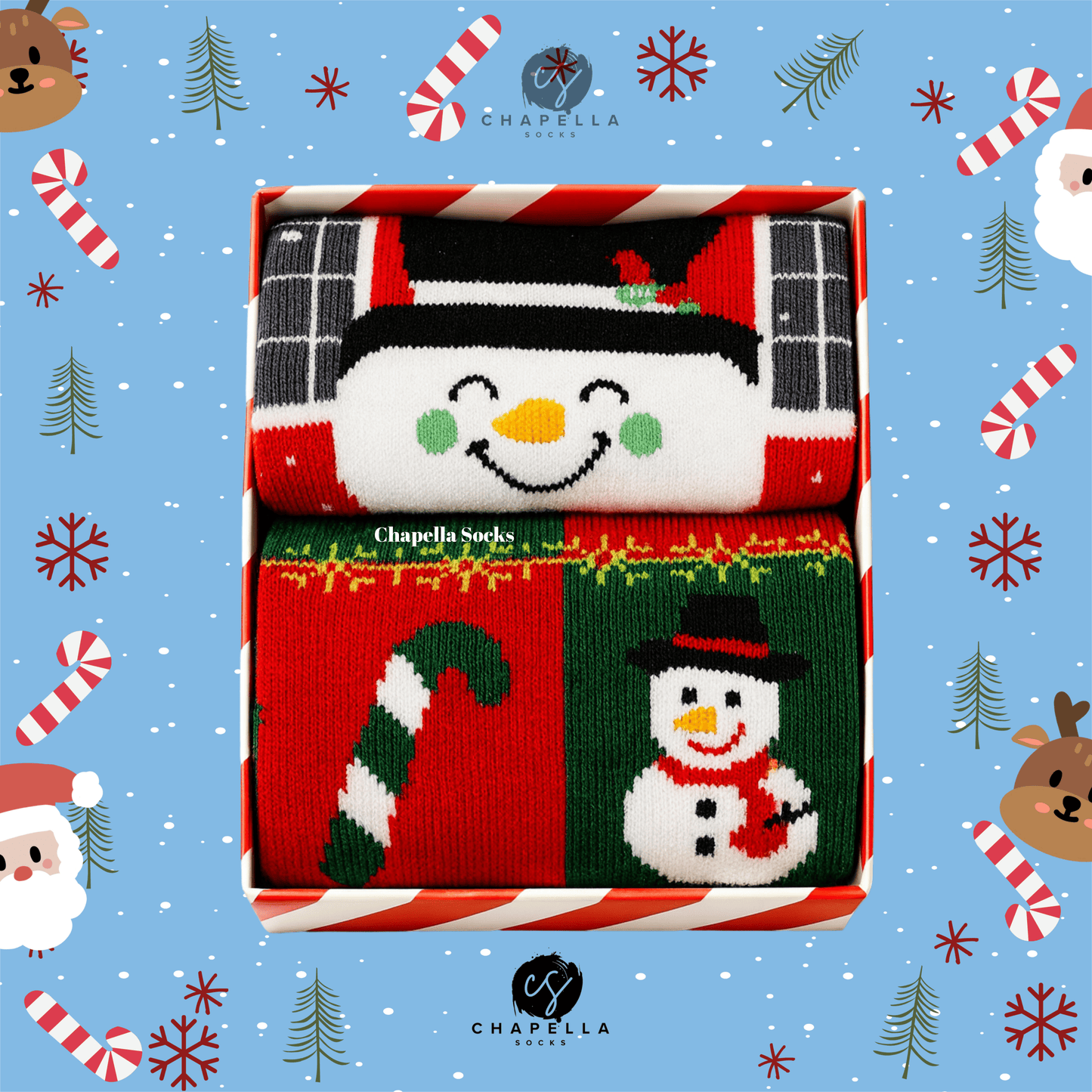 2'li Karışık Ve Kardan Adam Noel Christmas Yılbaşı Çorap